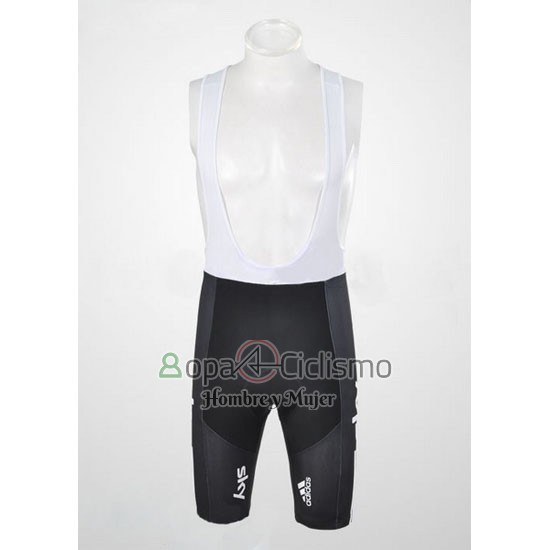 Sky Lider Ropa Ciclismo Culotte Corto 2011 Hombre Mangas Cortas Blanco y Azur